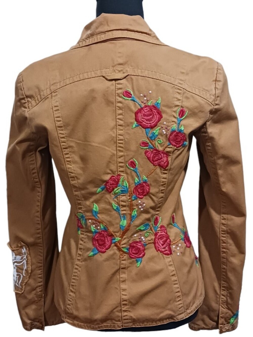 Johnny Was JW Los Angeles Western Rose Cherub Embroidered Twill Blazer Jacket - Picture 3 of 15